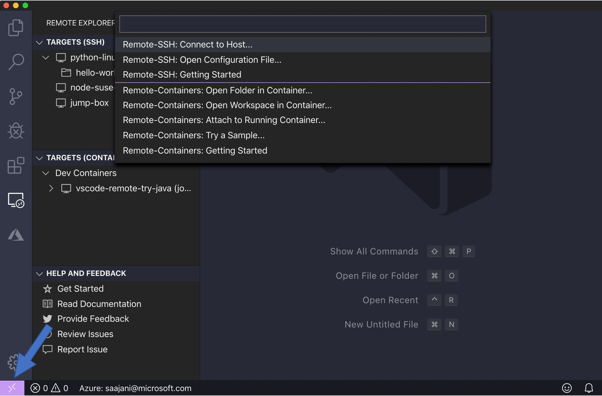 Remote extension commands