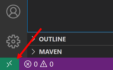 Remote indicator in VS Code