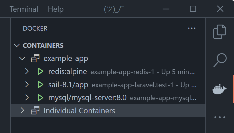 The Docker extension in VS Code