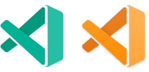 Do not use: VS Code 'insiders' or 'exploration' icons (green and orange respectively)