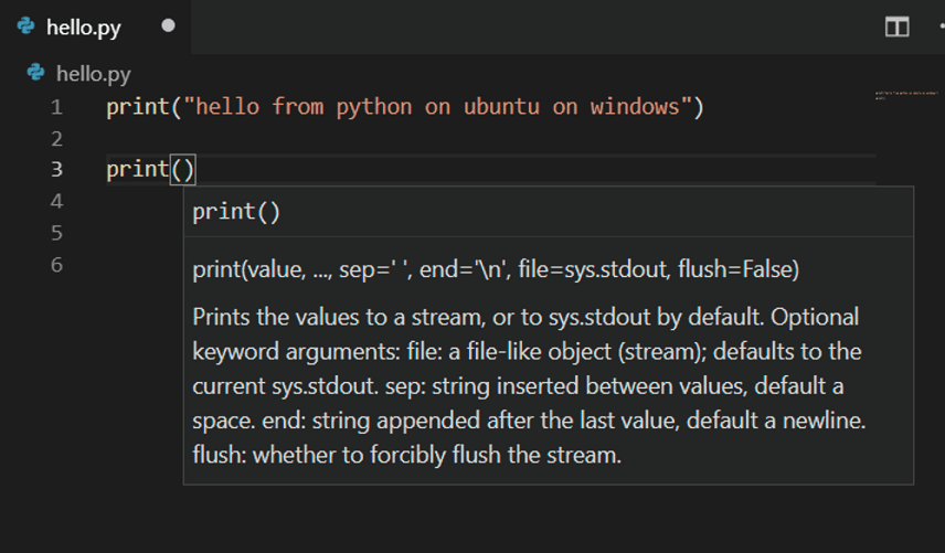 Python IntelliSense